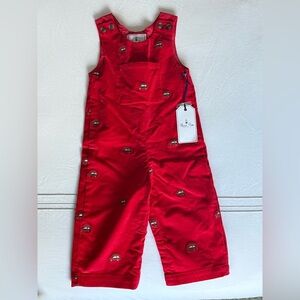 Classic Prep Red Corduroy Longall with Embroidery